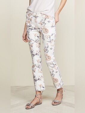 Anthropologie Paige Slim Cropped Floral Jeans